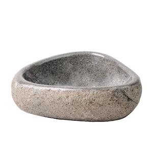 Boss & wessing Waskom BWS Stone Ovaal 30-35x15x1,5 cm Riviersteen Dunne Rand Grijs