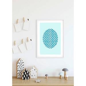 Komar Poster Shelly Patterns aqua Hoogte: 70 cm