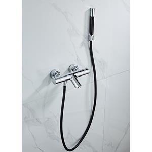 Boss & wessing Opbouw Badkraan  Talpa Pro Thermostatisch met Mat Zwarte Handdoucheset