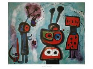 PGM Kunstdruk Joan Miró L oiseau au regard calme 80x60cm