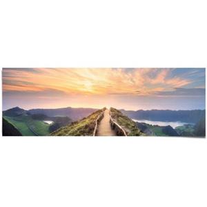 Reinders! Poster Dageraad zonsopkomst - uitzicht - landschap - bergen