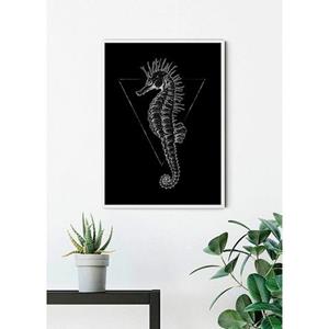 Komar Poster Sea Horse black Hoogte: 40 cm