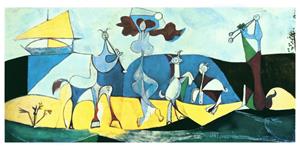 PGM Kunstdruk Pablo Picasso La joie de Vivre 100x50cm