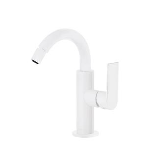 Tres Bidetmengkraan  Loft Colors 1-Hendel Bidet Uitloop Gebogen 16,5 cm Rond Mat Wit