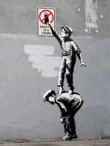 Grupo Erik Brandalised Grafitti Is a Crime Kunstdruk 30x40cm