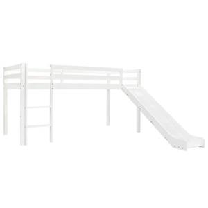 VidaXL Kinderhoogslaper met glijbaan en ladder 97x208 cm grenenhout