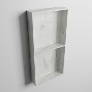 Mondiaz EASY Nis 59,5x29,5cm in solid surface kleur Opalo. 2 vakken geschikt voor in- of opbouw