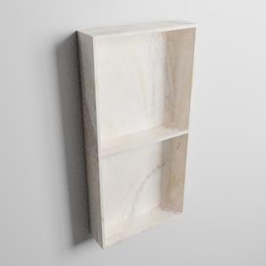 Mondiaz EASY Nis 59,5x29,5cm in solid surface kleur Ostra. 2 vakken geschikt voor in- of opbouw