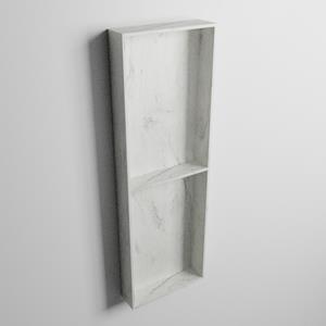 Mondiaz EASY Nis 59,5x29,5cm in solid surface kleur Opalo. 3 vakken geschikt voor in- of opbouw