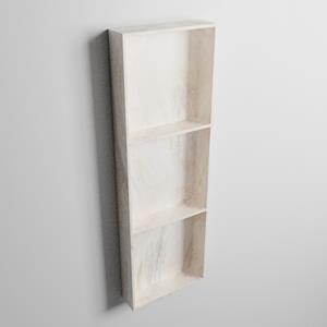 Mondiaz EASY Nis 89,5x29,5cm in solid surface kleur Ostra. 3 vakken geschikt voor in- of opbouw