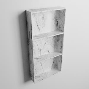 Mondiaz EASY Nis 149,5x29,5cm in solid surface kleur Glace. 2 vakken geschikt voor in- of opbouw