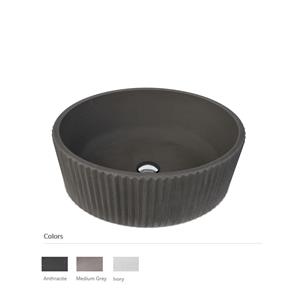 Urbi et Orbi Opzet Waskom  Siman Basin Beton Ovaal 56x46x20 cm Grijs