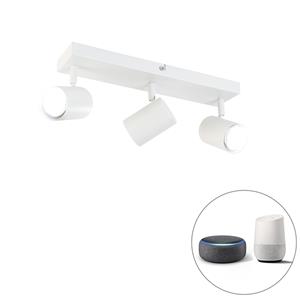 QAZQA Smart plafondlamp wit rechthoekig incl. 3 Wifi GU10 - Jeana