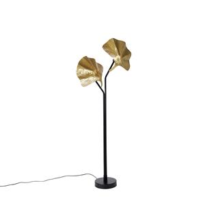 QAZQA Oosterse vloerlamp messing - Louka