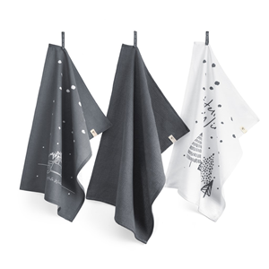 Walra Kerst Theedoeken & Handdoeken - Hello Winter - 3 stuks - Blauw