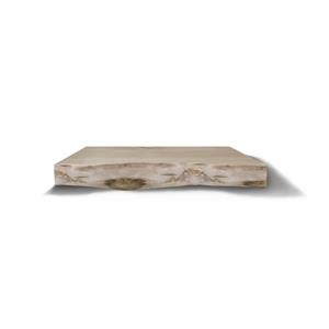 Gliss design Wastafelblad  Massief Hout Met Boomschors 70 cm Olie Wit