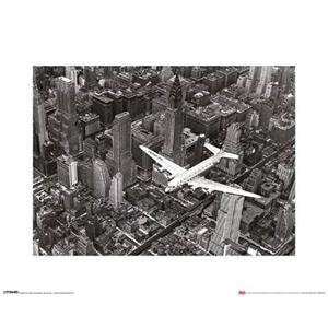 Pyramid Kunstdruk Time Life DC-4 Over Manhattan 40x50cm