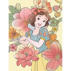 Komar Poster Snow white Flowers Hoogte: 50 cm