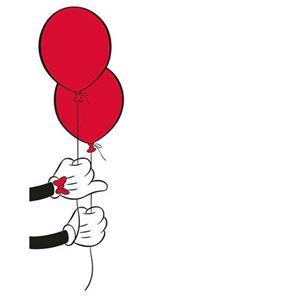 Komar Poster Mickey Mouse Balloon Hoogte: 50 cm