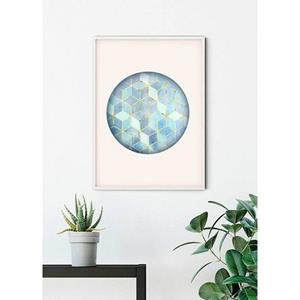 Komar Poster Mozaïek Circle Azzuro Hoogte: 50 cm