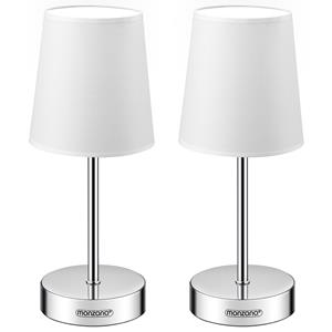 Monzana Bedside Lamp Lumière 2Pcs Set Wit 32x13x13cm