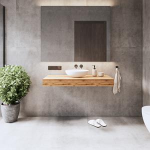 Gliss design Wastafelblad  Topdek 100x46 cm Ruw Natuur Incl. 2 Ophangbeugels