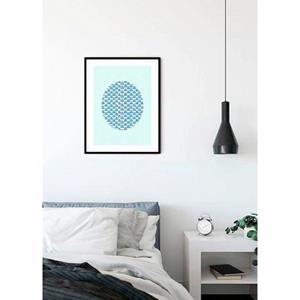 Komar Poster Shelly Patterns aqua Hoogte: 70 cm