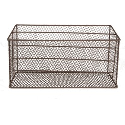 Clayre & Eef Brievenhouder 33x12x15/17 cm Bruin Ijzer Rechthoek Postbakje