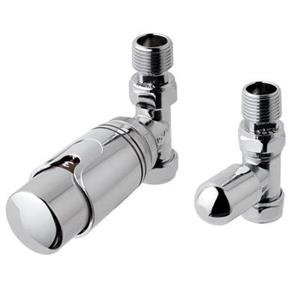 Eastbrook Valve radiator aansluitset recht met thermostaat chroom