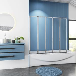 Sanexo Badwand Bluebell 5-Delig 120X140 4Mm Helder Glas Chroom