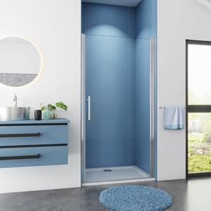 Sanexo Douchedeur Romy Nisdeur 90X195 Draaideur 6Mm Helder Glas Antikalk Chroom