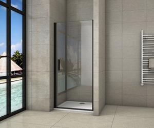 Sanexo Douchedeur Lily Nisdeur 90X200 Draaideur 8Mm Helder Glas Antikalk Mat Zwart