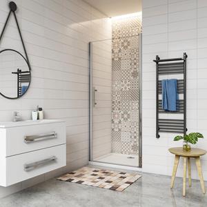 Sanexo Douchedeur Holly Nisdeur 100x195 Draaideur 6mm Helder glas Antikalk Chroom