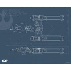 Komar Poster Star Wars EP9 Blueprint Y-Wing