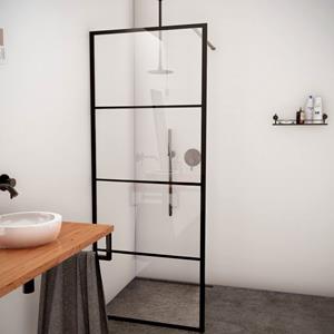 Boss & Wessing BWS Inloopdouche Frame 130x200 cm 8mm NANO Glas Mat Zwart Raster
