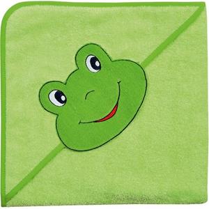 Wörner Badetuch Kapuzenbadetuch XL, Frosch limone, 100 x 100 cm