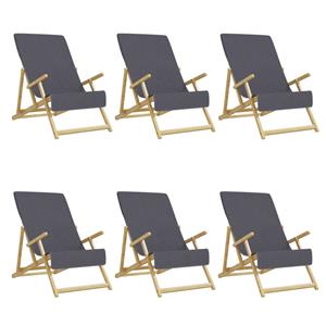 vidaXL Strandhanddoeken 6 st 400 g/m² 60x135 cm stof antracietkleurig