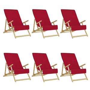 vidaXL Strandhanddoeken 6 st 400 g/m² 60x135 cm stof bordeauxrood