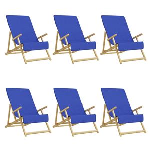 vidaXL Strandhanddoeken 6 st 400 g/m² 60x135 cm stof koningsblauw