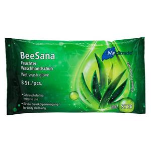 MediTrade Einmal-Waschhandschuh BeeSana Feuchte Waschhandschuhe mit AloeVera, 8Stk./Pck.