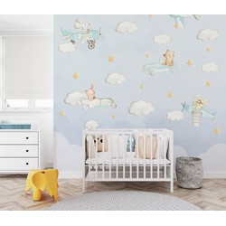 Walloha Vliegende dierenvriendjes - Kinderbehang - 194,8 cm x 280 cm - 