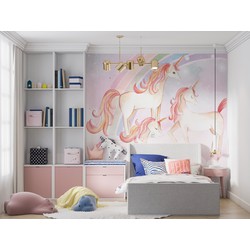 Walloha Eenhoorn sprookje - Kinderbehang - 194,8 cm x 280 cm - 