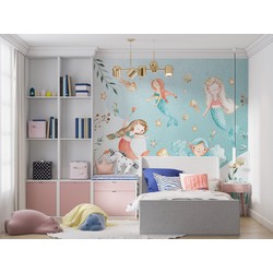 Walloha Meermin meisjes - Kinderbehang - 292,2 cm x 280 cm - 
