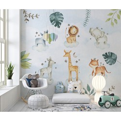 Walloha Safari droom - Kinderbehang - 292,2 cm x 280 cm - 