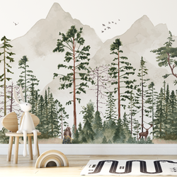 Walloha Het donkere woud - Kinderbehang - 292,2 cm x 280 cm - 