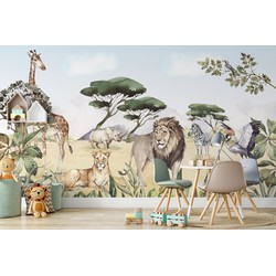 Walloha De leeuwenkoning - Kinderbehang - 389,6 cm x 280 cm - 