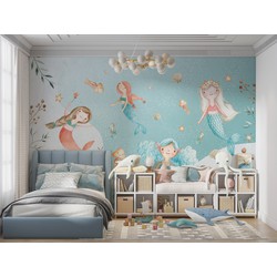 Walloha Meermin meisjes - Kinderbehang - 389,6 cm x 280 cm - 