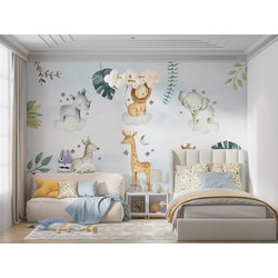 Walloha Safari droom - Kinderbehang - 389,6 cm x 280 cm - 