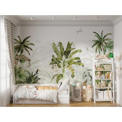 Walloha Diep in de jungle - Kinderbehang - 389,6 cm x 280 cm - 