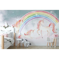 Walloha Eenhoorn sprookje - Kinderbehang - 389,6 cm x 280 cm - 